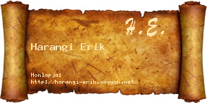 Harangi Erik névjegykártya